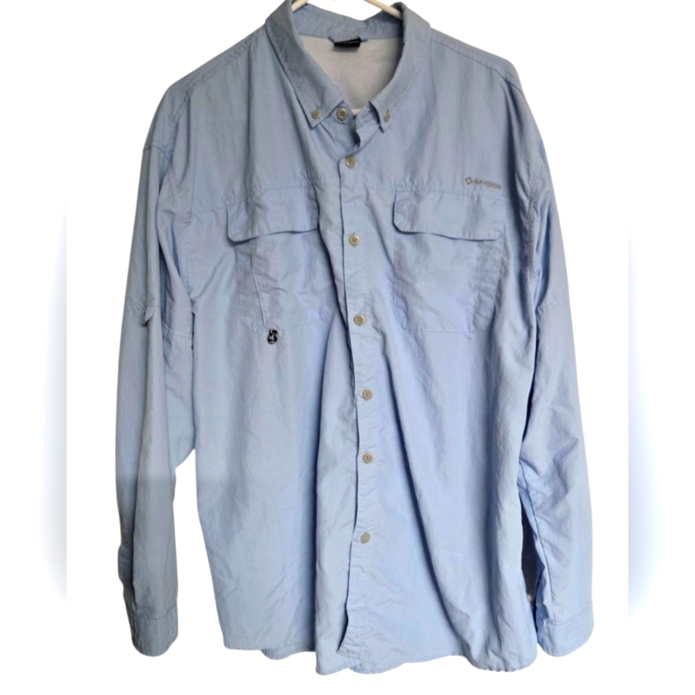 Naviskin Sky Blue Mens Long Sleeve Shirt Lightweight XL